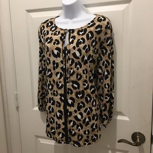 Liz Claiborne Career Leopard Print Blouse